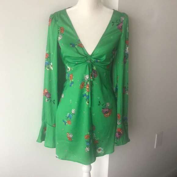 Green Floral Long Sleeve Dress | Poshmark